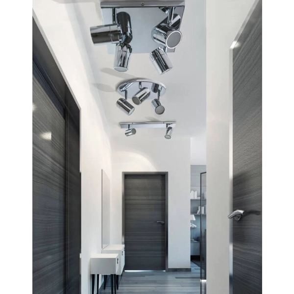 Sufitowa lampa kwadratowa Noemie do przedpokoju chrom