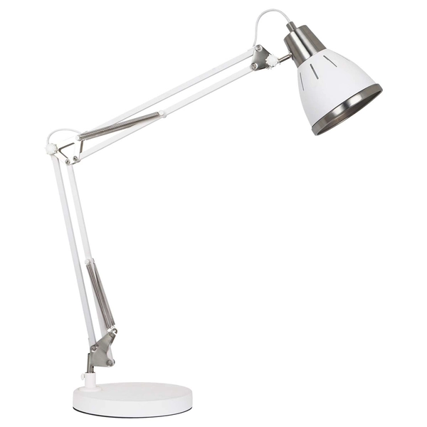 Stojąca LAMPKA biurkowa JESSO MT-HN2145A WH Italux regulowana LAMPA stołowa do salonu retro biała office time