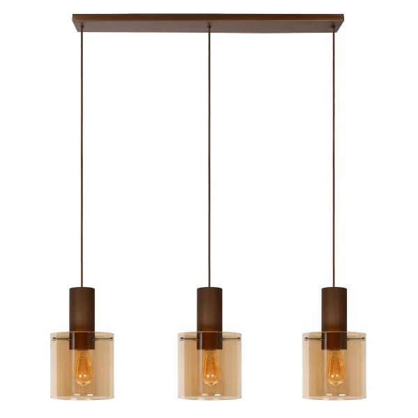 Lampa zwis nad wyspę TOLEDO 74405/03/62 Lucide miedziana bursztynowa