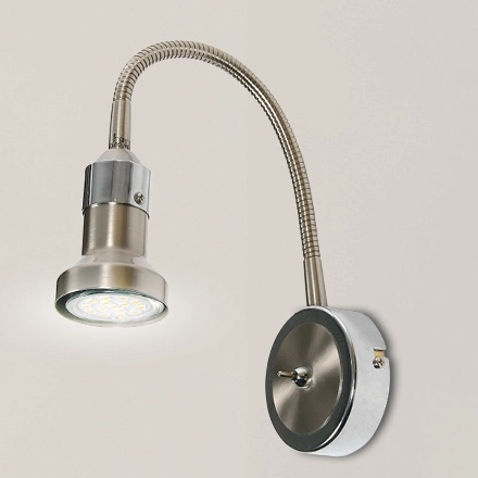 Ruchoma lampa ścienna Arkon kinkiet do czytania chrom