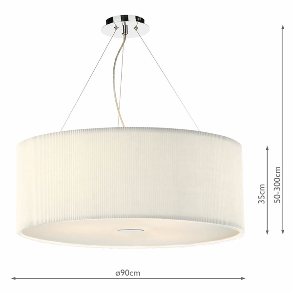 Abażurowa lampa zwisowa Zaragoza ZAR0633 Dar Lighting nad stół kremowa