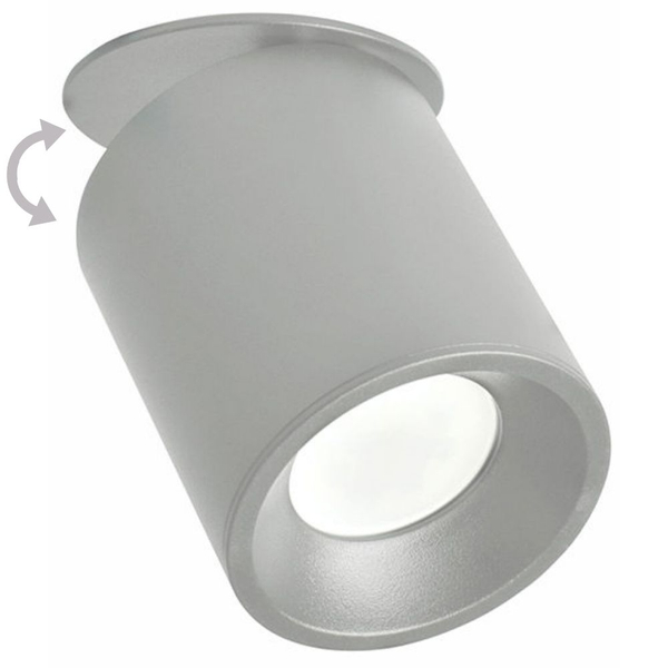 Szara lampa wpuszczana HARON 314208 sufitowa tuba do zabudowy