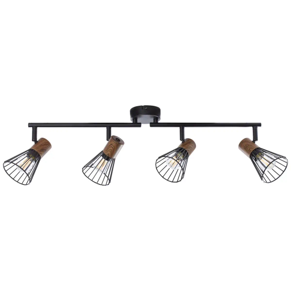 Sufitowa lampa loft Manama 78132/76 metalowa czarna drewniana