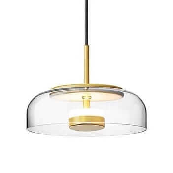 LAMPA wisząca CGTIGP Copel okrągła OPRAWA zwis LED 7W 4000K do kuchni złoty przezroczysty