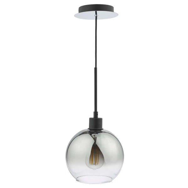 Kulista wisząca lampa Lycia LYC8622 kula do jadalni przydymiona czarna