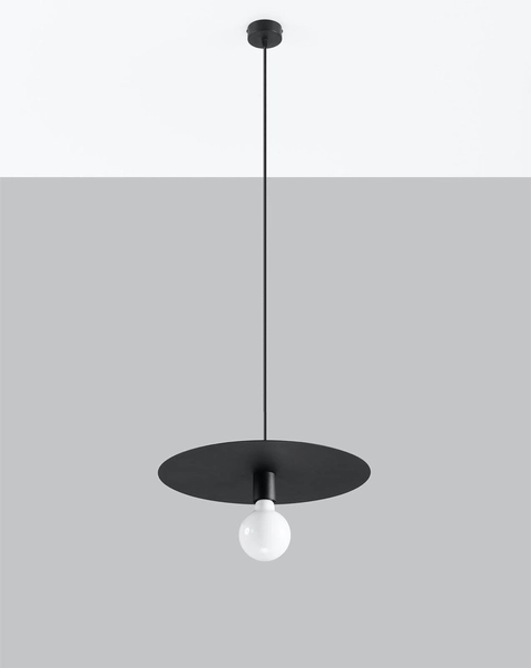 LAMPA wisząca SL.0853 loftowa OPRAWA metalowy zwis czarny dysk