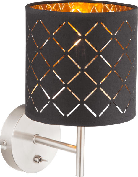 Lampa ścienna Clarke 15229W okrągła czarna złota satyna