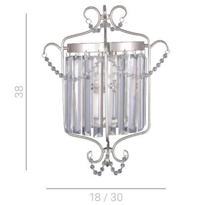 Kinkiet LAMPA ścienna RINALDO WL-33057-1-CH.G Italux metalowa OPRAWA z kryształkami glamour crystal złota szampańska