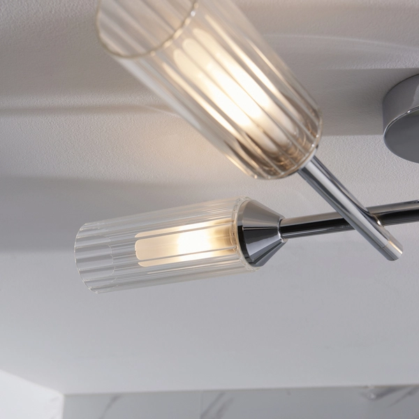 Sufitowa lampa tuby L&-197170 Light& plisowane szkło IP44 chrom