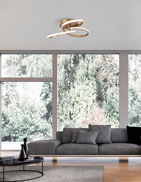 Sufitowa lampa salonowa Jerez metalowa wstęga 40W złota