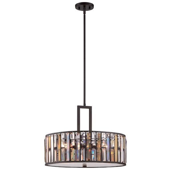 Wisząca LAMPA glamour GEMMA HK-GEMMA-P-C-VBZ Elstead HINKLEY metalowa OPRAWA kryształy bursztynowe przezroczyste