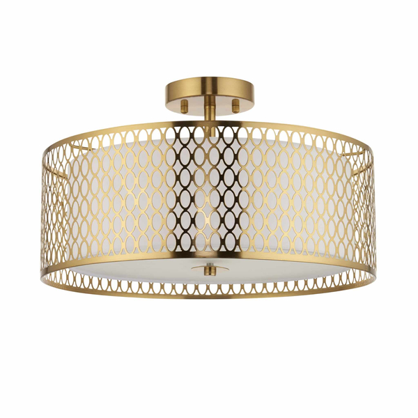 Przysufitowa lampa Cordero 101568 metalowa tkanina biały złoty