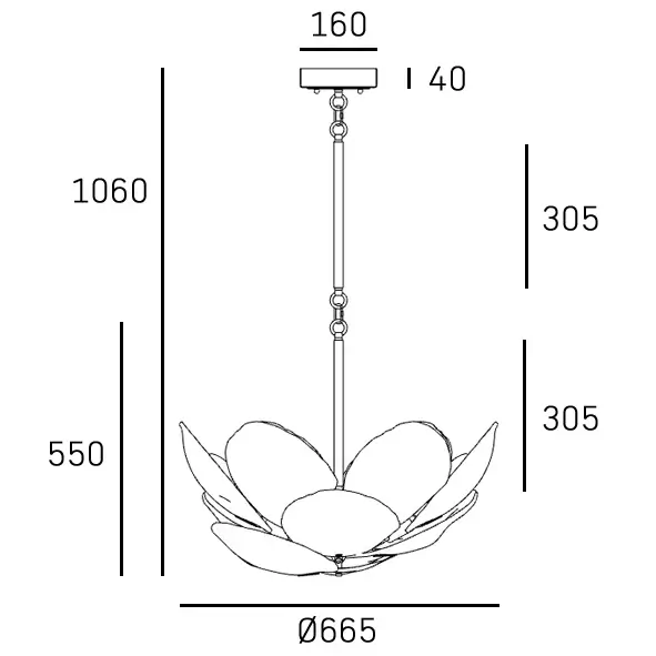 Designerski żyrandol Wellington P12340BR do jadalni mosiądz
