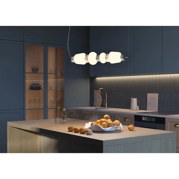 Wisząca lampa nad wyspę CERAMIC 11700 LED 22W 3000K biała szara