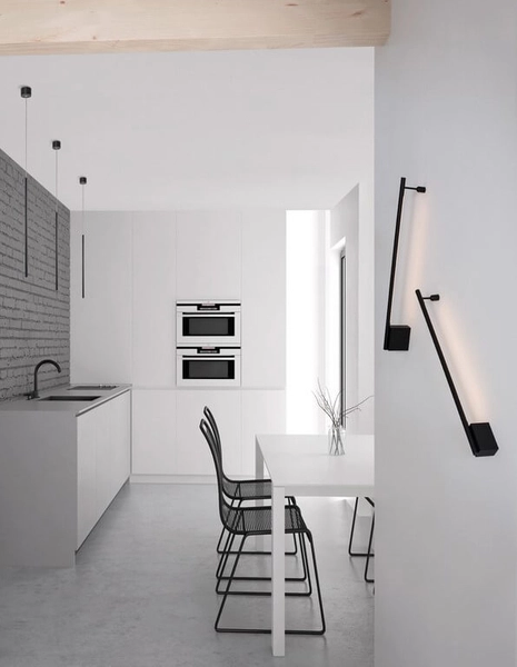 Metalowy kinkiet jadalniany Buin stick LED 10W czarny