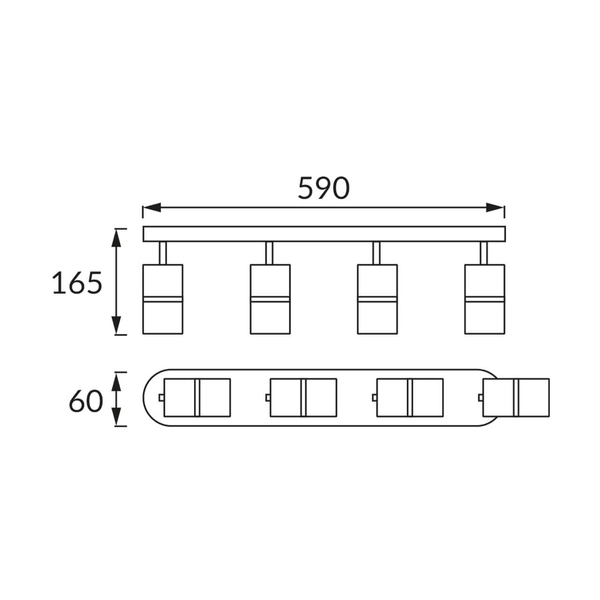 Sufitowa lampa do salonu DIOR SPT 4266 Ideus spoty metal chrom czarna