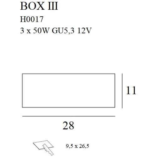 Oprawa sufitowa BOX H0017 regulowane oczka metal szczotkowany szara
