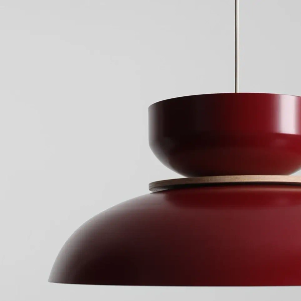 Metalowa wisząca lampa Aldo 1152G15_15_J do salonu czerwony