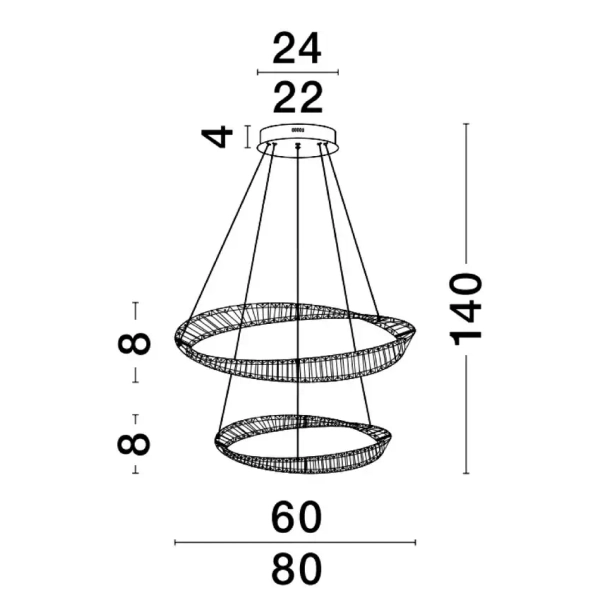 Wisząca lampa jadalniana BAUTA LE42914 nad stół LED 70W złota