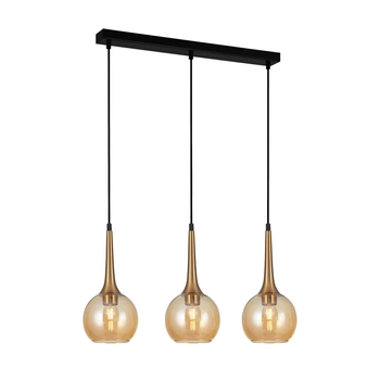 Potrójna lampa zwis Favera PND-42361-3-BRO-AMB Italux bursztynowy brąz antyczny