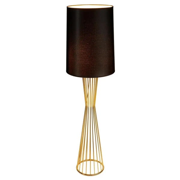 Lampa stojąca Filo MF1235 Step druciana z abażurem czarna złota