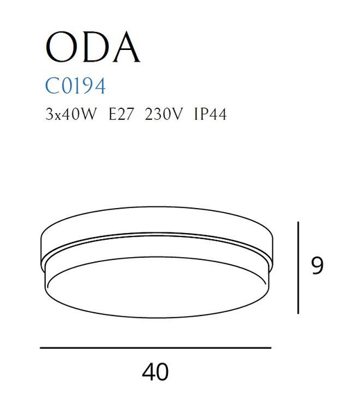 Łazienkowa LAMPA sufitowa ODA C0194 Maxlight plafoniera OPRAWA metalowa okrągły plafon IP44 czarny