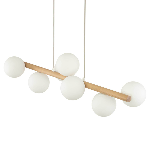 Lampa wisząca na listwie Estera 5905 bańki kule beżowa biała