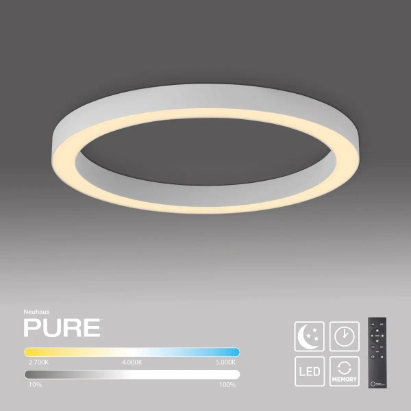 Lampa sufitowa na pilot PURE LINES biała 6309-16 1xLED 30W 2200-5500K ring
