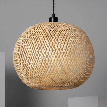 Ekologiczna lampa wisząca kula Boho ABR-NLW28-BH-E27 bambus naturalny