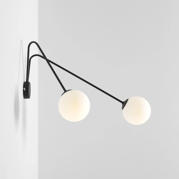 Modernistyczny kinkiet 2-płomienny Holm 1082D1_L Aldex do salonu czarny