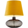 Biurkowa LAMPKA stojąca SAWA VELVET 41017114 Kaspa stołowa LAMPA abażurowa klasyczna do sypialni grafitowa żółta