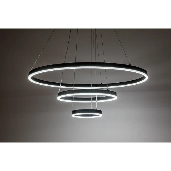 Ledowy żyrandol wiszący Isaure 72306 LED 100W 3000-6500K ringi czarny