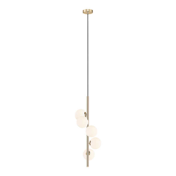 Szklana lampa wisząca Arcturus P0574-05E-F7AA Zumaline kule złoty biały
