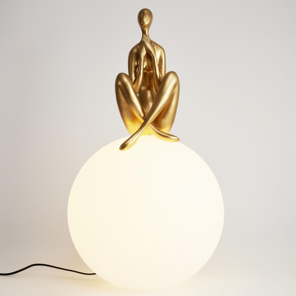 Stołowa lampka do sypialni WOMEN ST-6022-C gold Step okrągła kulista biała złota