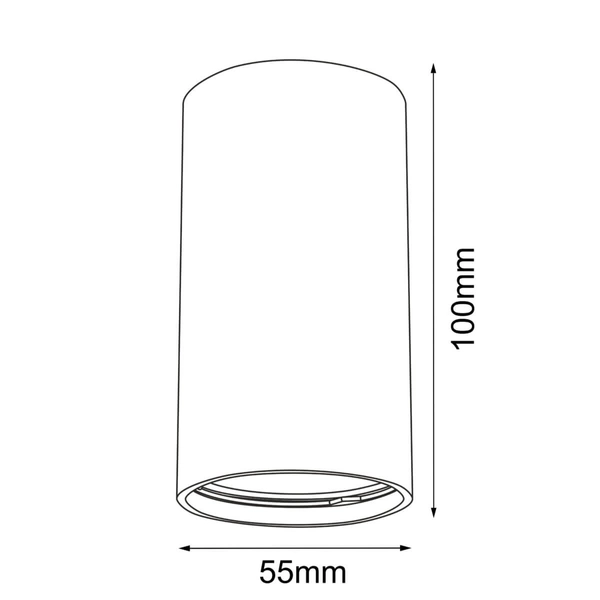 Spot lampa sufitowa Point 1252 BROSline downlight tuba czarna