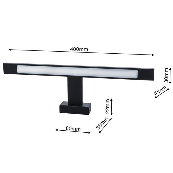 Kinkiet LAMPA ścienna SHINE ML4379 Milagro łazienkowa OPRAWA listwa LED 7W 4000K nad lustro IP44 czarna