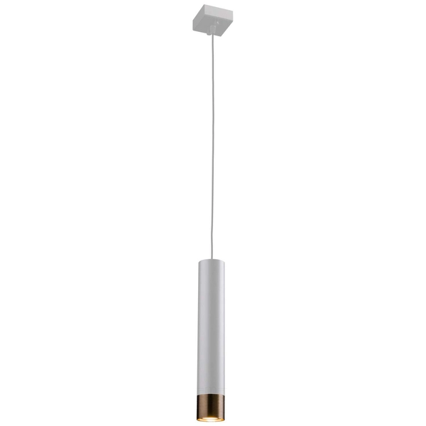 Wisząca lampa tuba EIDO 0356 okrągła metalowa sopel zwis patyna biały