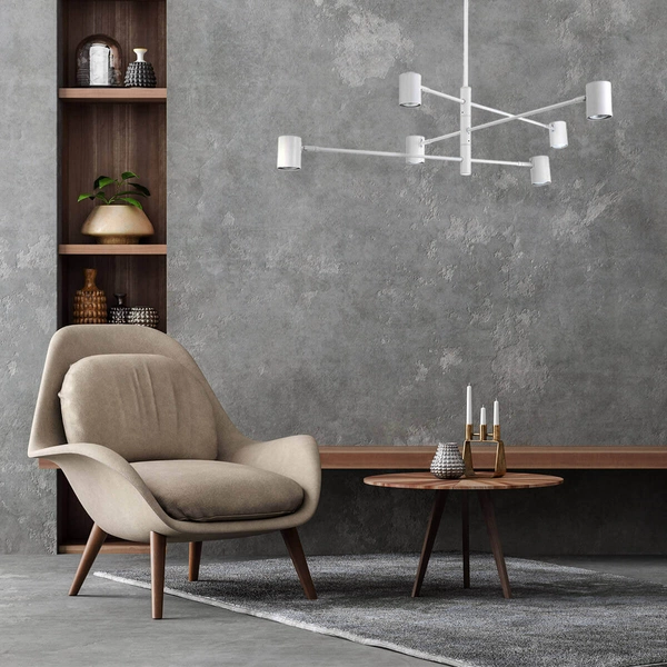 Sufitowa lampa SNOW LP-731/6P WH Light Prestige regulowana do salonu biała