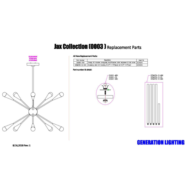 Wisząca LAMPA industrialna Jax FE-JAX10-PN Elstead FEISS industrialna OPRAWA metalowy ZWIS pająk sticks explosion nikiel polerowan