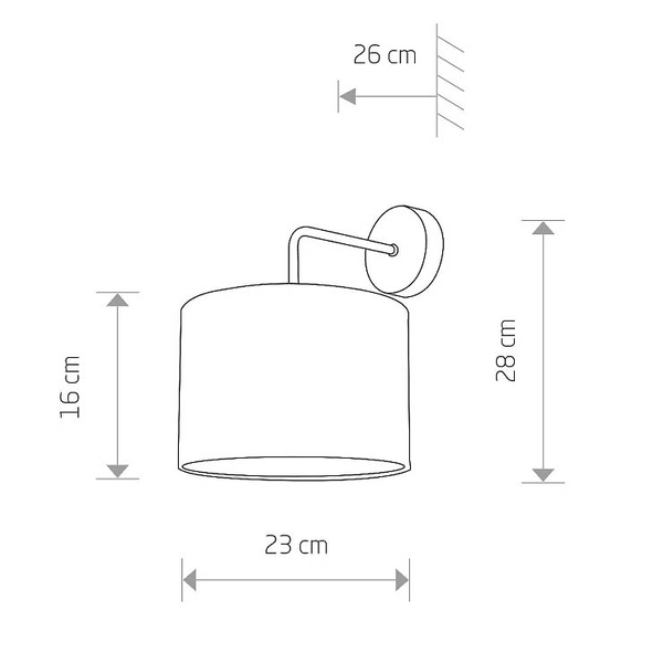 Okrągły kinkiet abażurowy Alice 9084 do sypialni czarny złoty