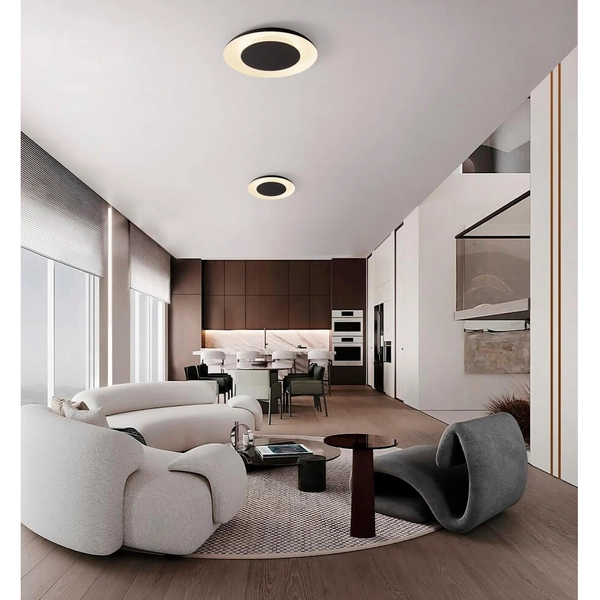 Okrągła lampa sufitowa CAPINOTA LE44802 LED 38W 2700-4000K czarny biały