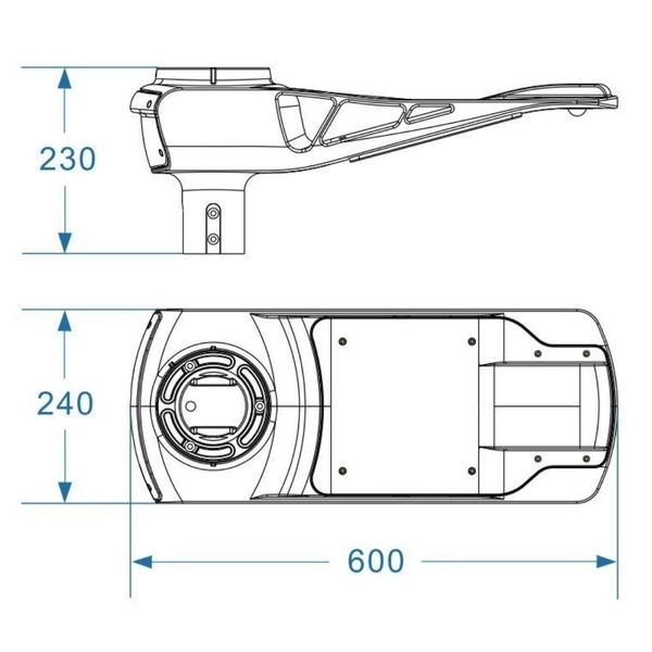 Solarna lampa uliczna INB-G03-40W+FA1M+SO4M Greenie LED 40W RGB z czujnikiem szara
