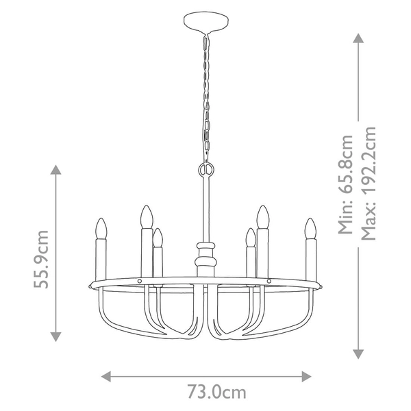 Metalowy żyrandol świecznikowy Capitol Hill KL-CAPITOL-HILL6-BLK czarny