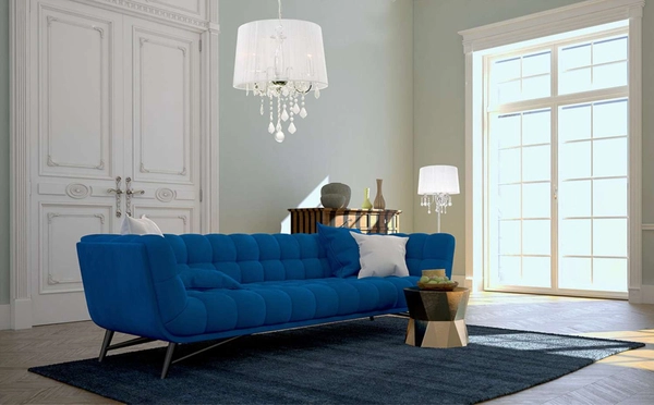 LAMPA wisząca MONA LP-5005/3P srebrna Light Prestige abażurowa OPRAWA na łańcuchu ZWIS z kryształkami glamour crystal srebrny