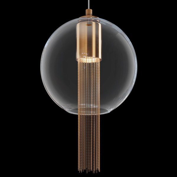 Lampa salonowa wisząca Flusso P095PL-01BZ1 ball przeźroczysta