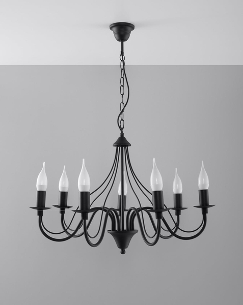 Żyrandol LAMPA wisząca SL.0219 świecznikowa OPRAWA zwis na łańcuchu maria teresa czarny