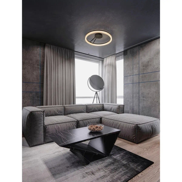 Plafon do salonu ESTARIO LE45397 LED 28W 3000K okrąg czarny