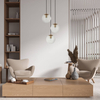 Lampa wisząca Sarpo PND-58867-3S-BK-BRO kaskada kule mosiądz przezroczysta