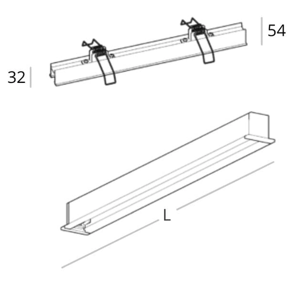 Liniowa lampa wpustowa Lupinus 2120015102-1 Elkim LED 48W 3000K biała
