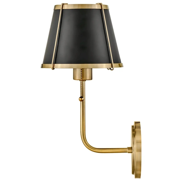 Lampa ścienna na korytarz Clarke HK-CLARKE1-BR-BK mosiądz czarny